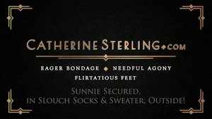www.catherinesterling.com - 0319 Sunnie Secured in Slouch Socks & Sweater, Outside! thumbnail